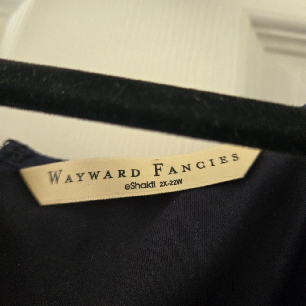Blue short sleeve, V-neck below the knee dress - Picture 3 of 3